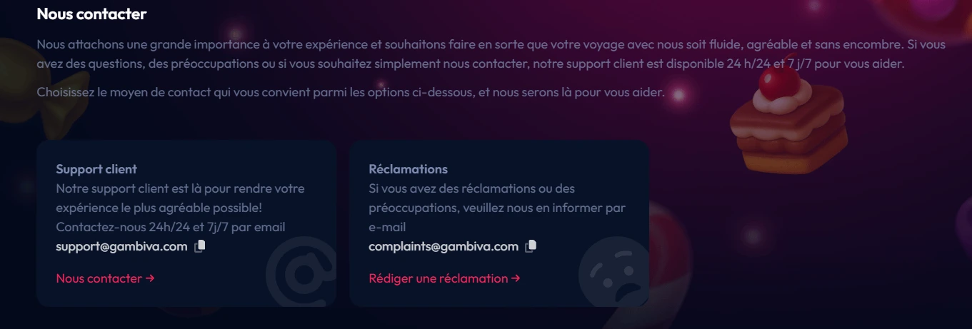 gambiva casino service client